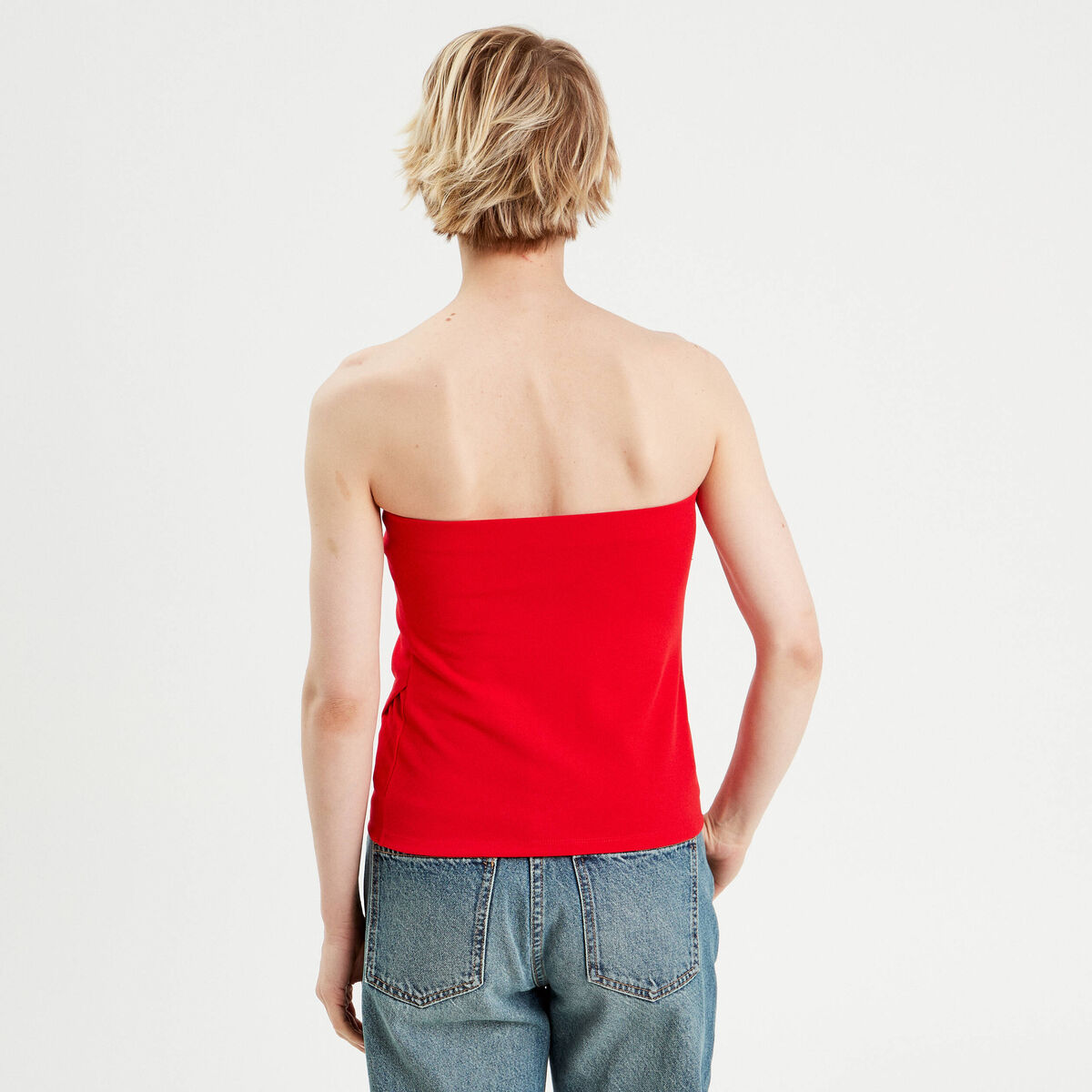 Bustier sans manches rouge femme