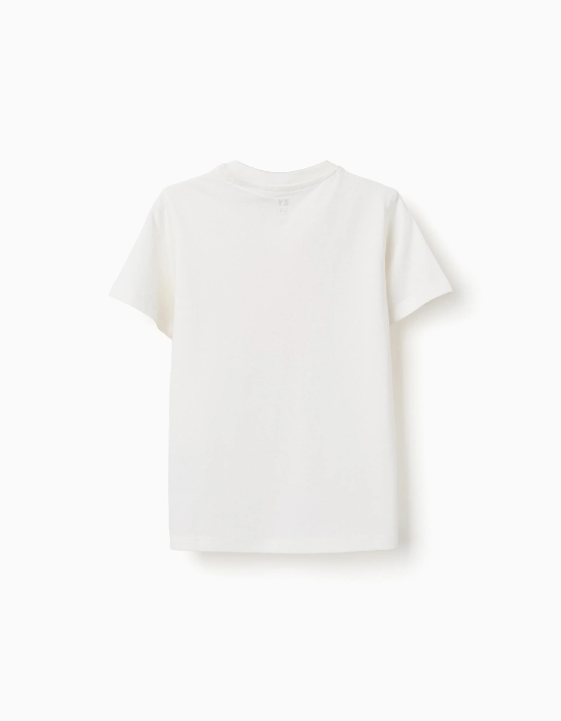 Cotton T-shirt with Sou do Sol print for boys, white/orange