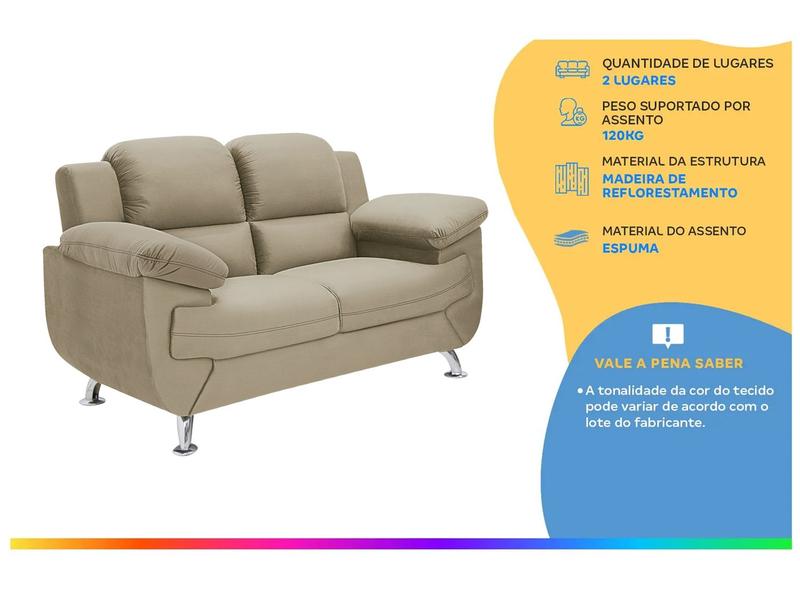 Sofá 2 Lugares Suede Spazium Linoforte