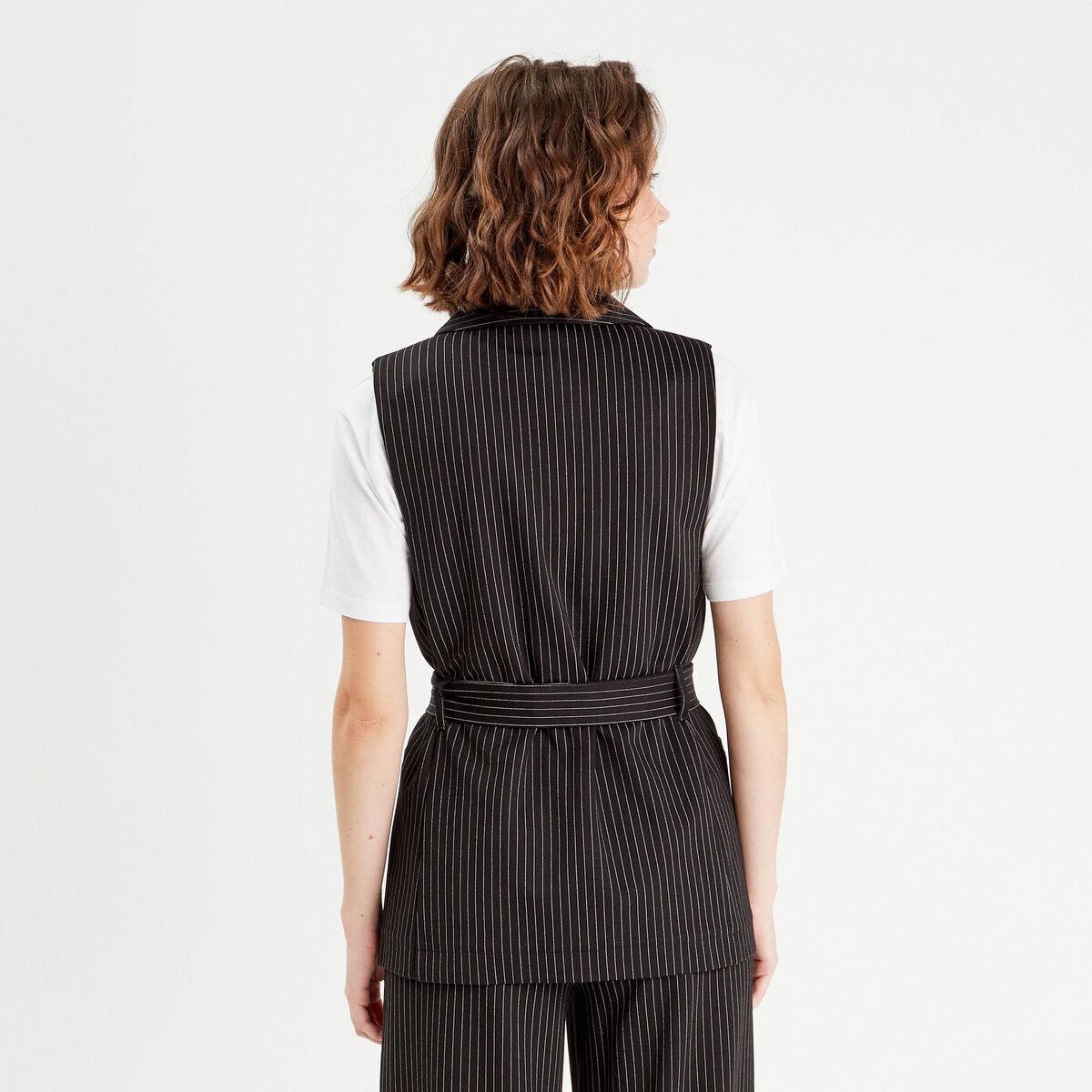 Veste blazer sans manches noir femme