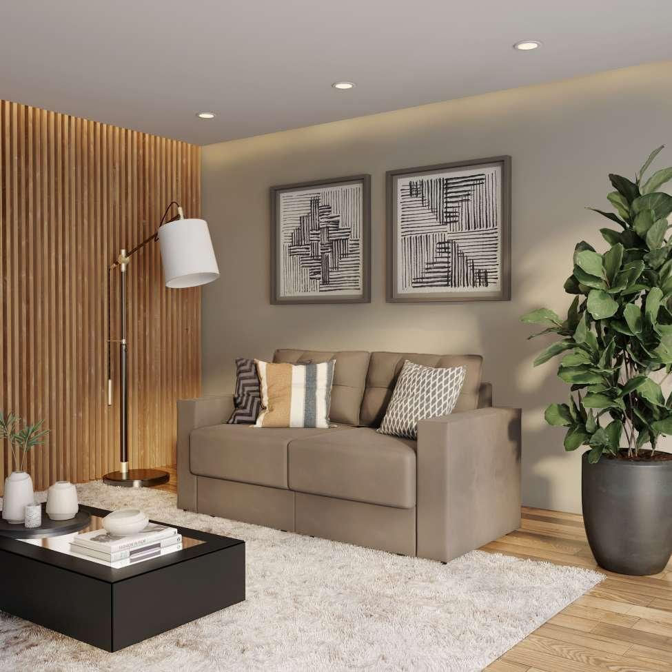 Sofá 3 Lugares Retrátil Nuremberga Suede Bege 180 cm em Promoção | Ofertas na Americanas