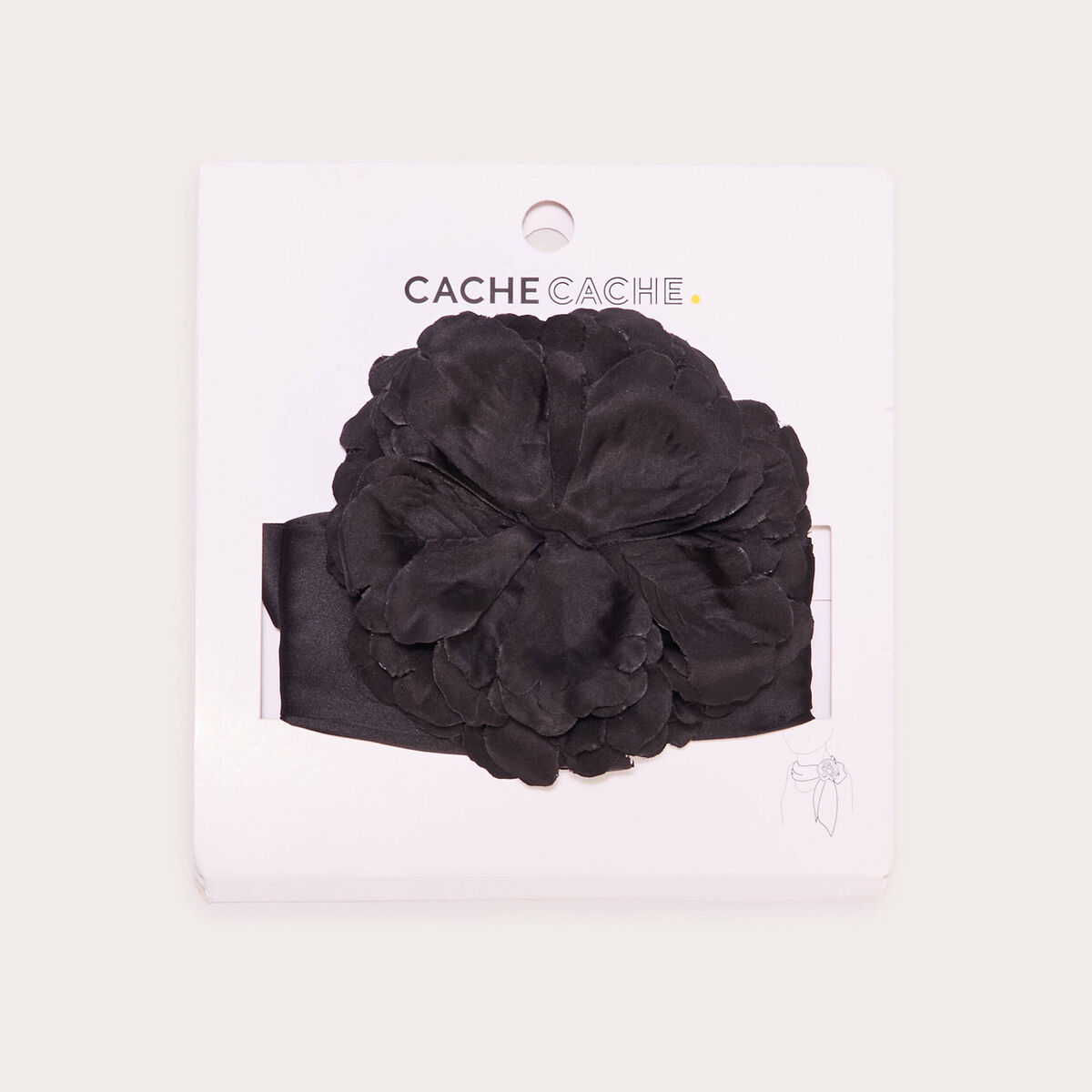 Foulard détail fleur noir femme