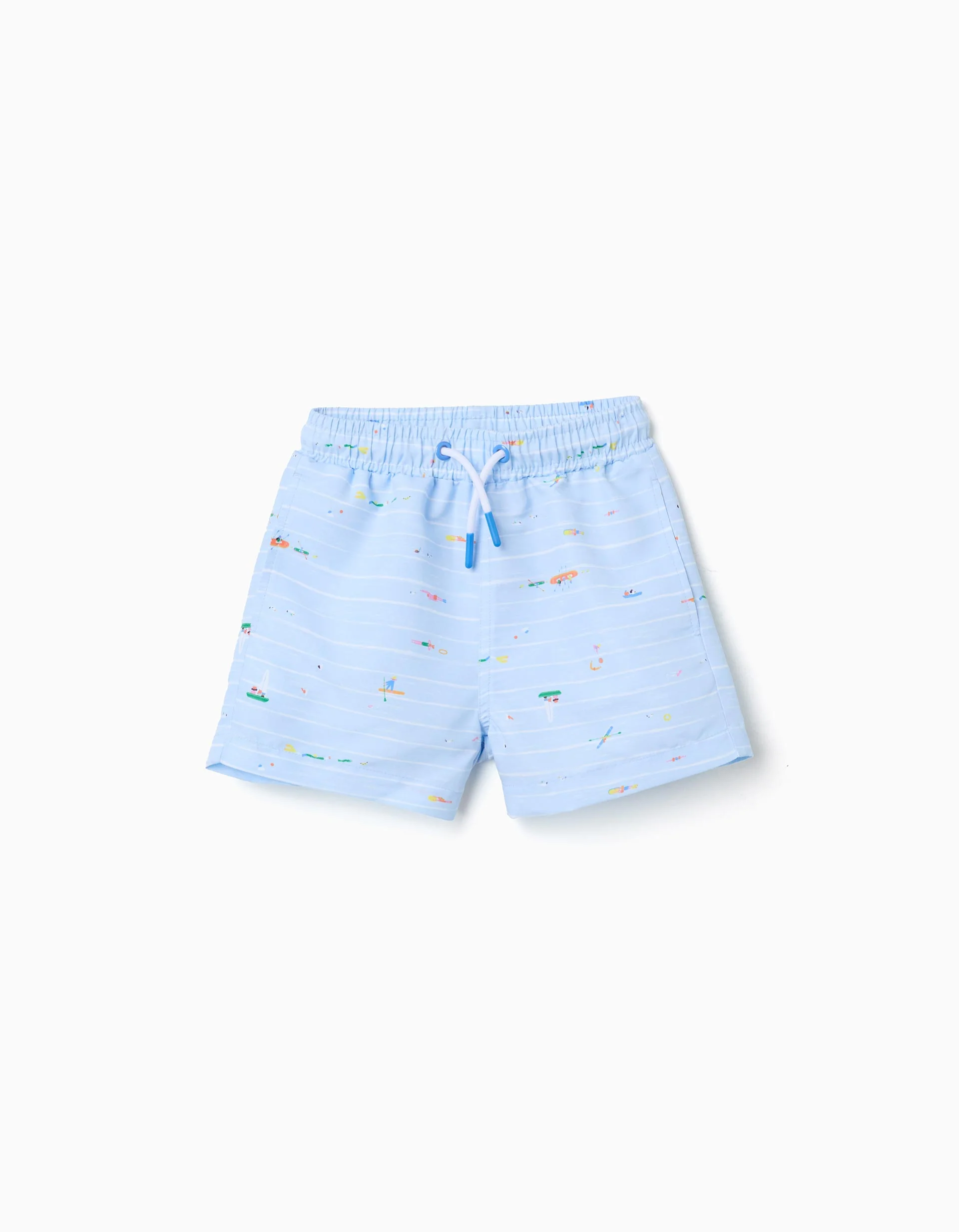 Swim shorts with print Carolina Celas x Zippy for baby boys, light blue