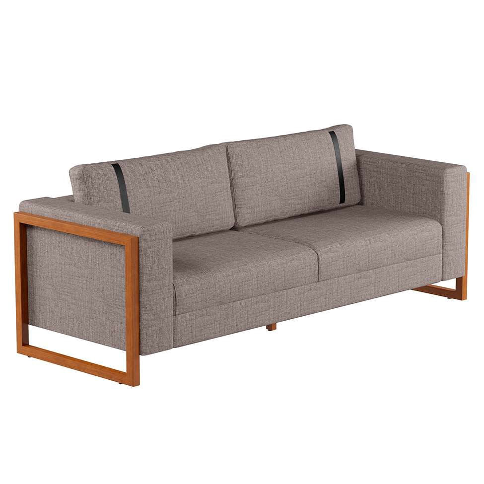 Sofá 3 Lugares Lin Linho Cinza e Amêndoa 230 cm em Promoção | Ofertas na Americanas