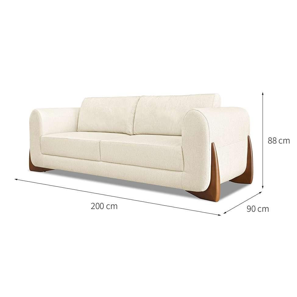 Sofá 3 Lugares Yves Linho Rústico Natural 200 cm em Promoção | Ofertas na Americanas