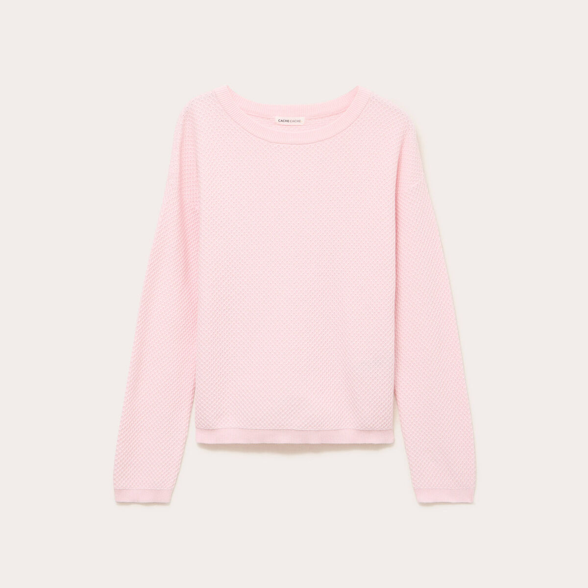Pull manches longues rose clair femme