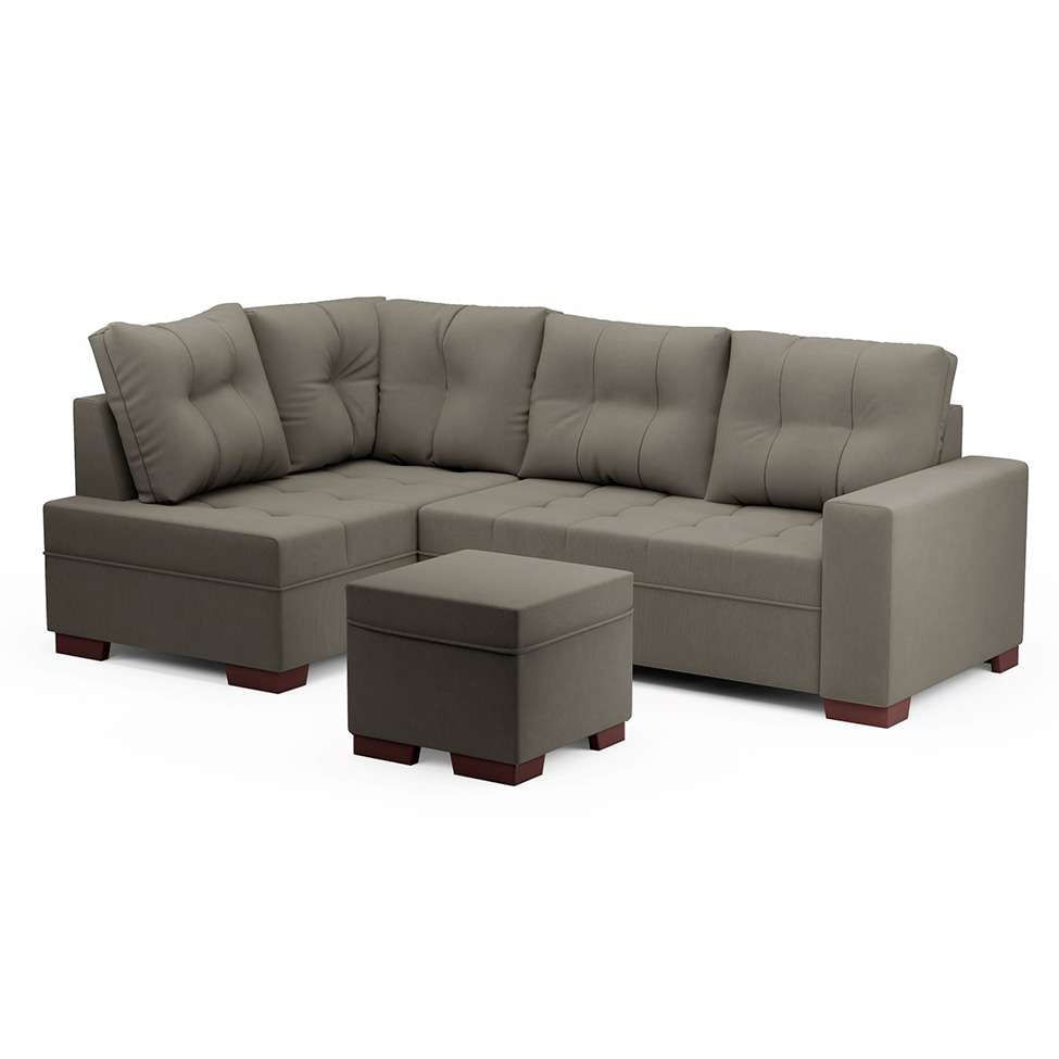 Sofá de Canto 6 Lugares Gávea Suede Cinza em Promoção | Ofertas na Americanas