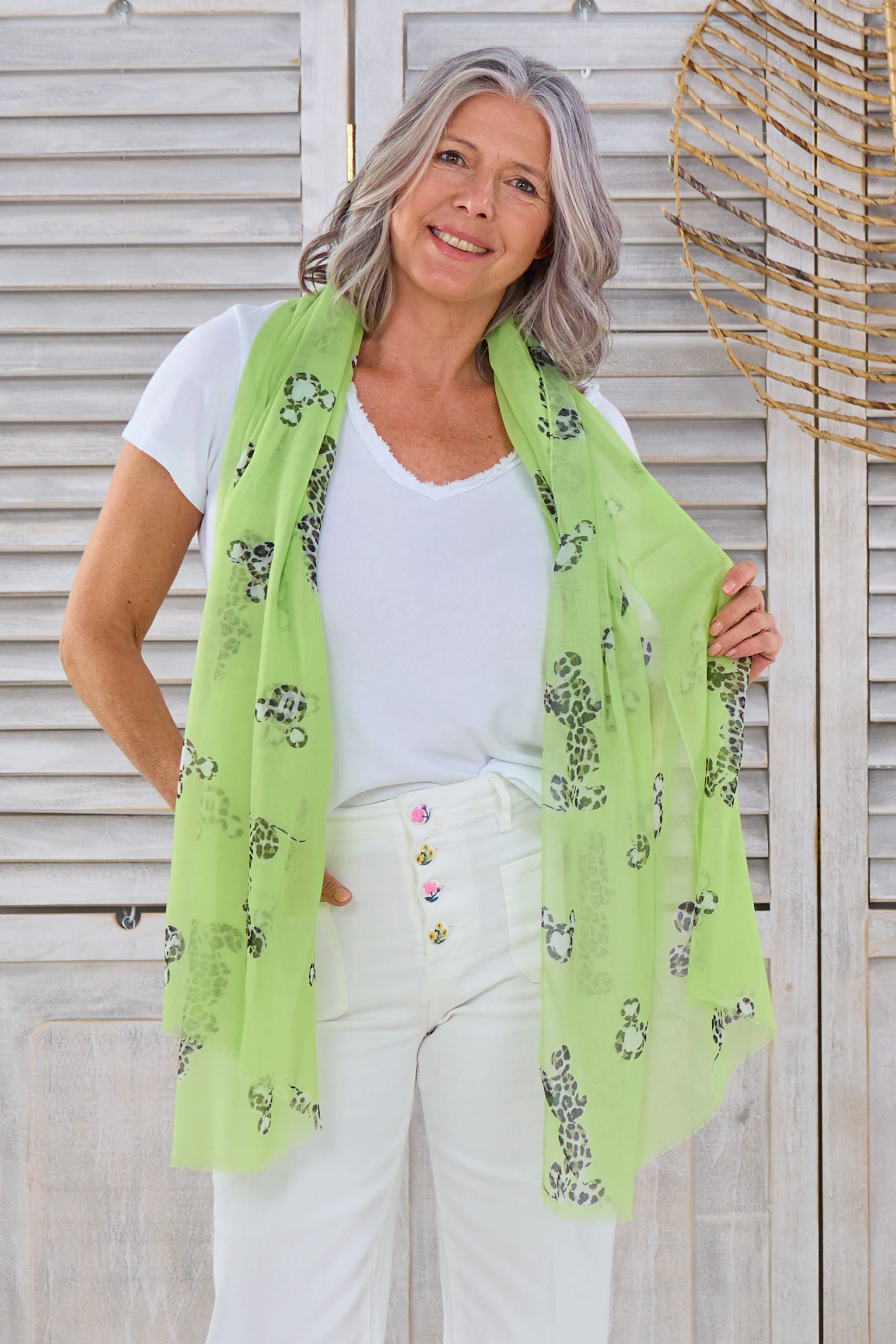 Feines Tuch mit Leo-Maus, lindgrün