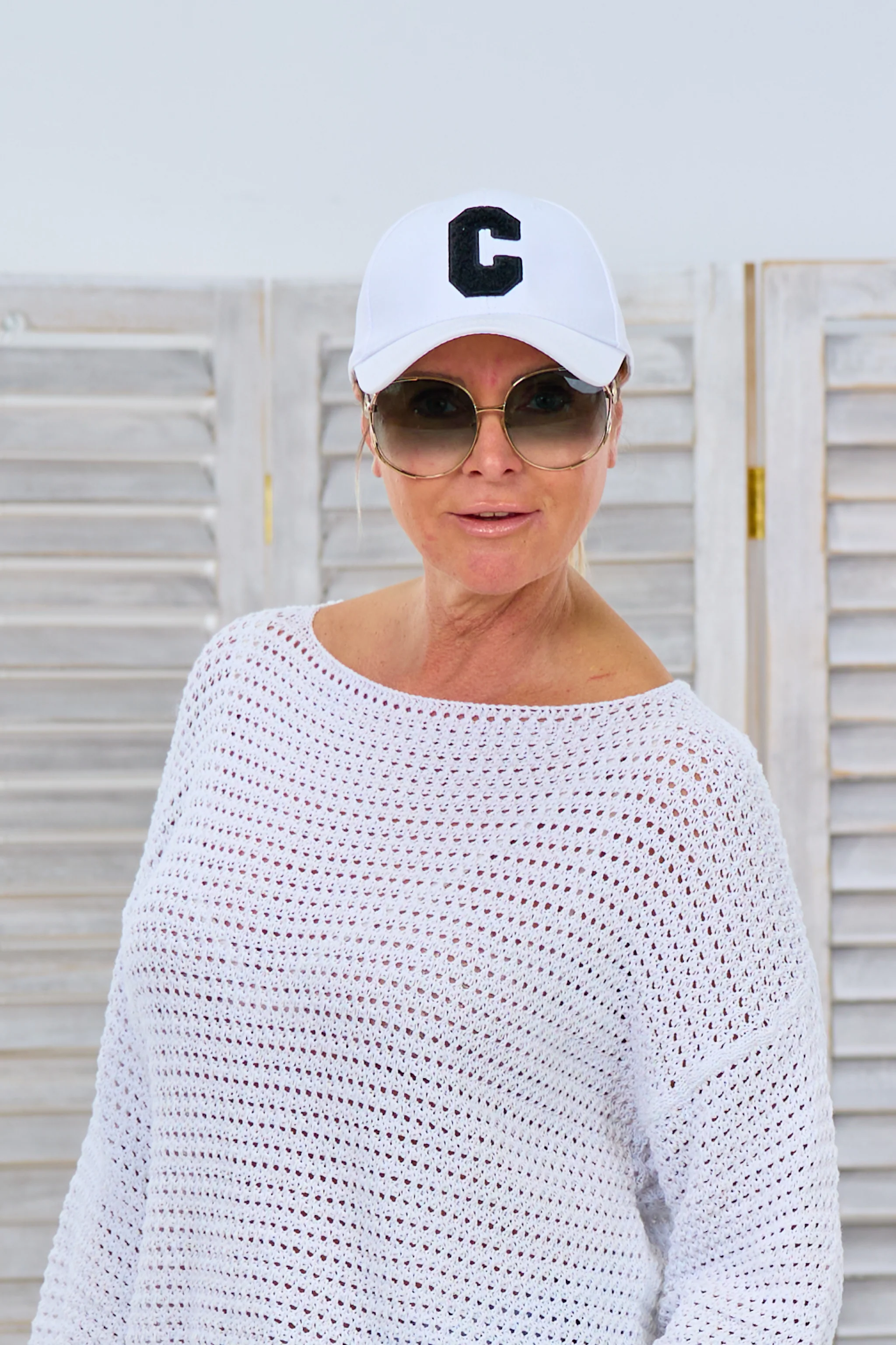 Kappe mit C-Flock, weiß