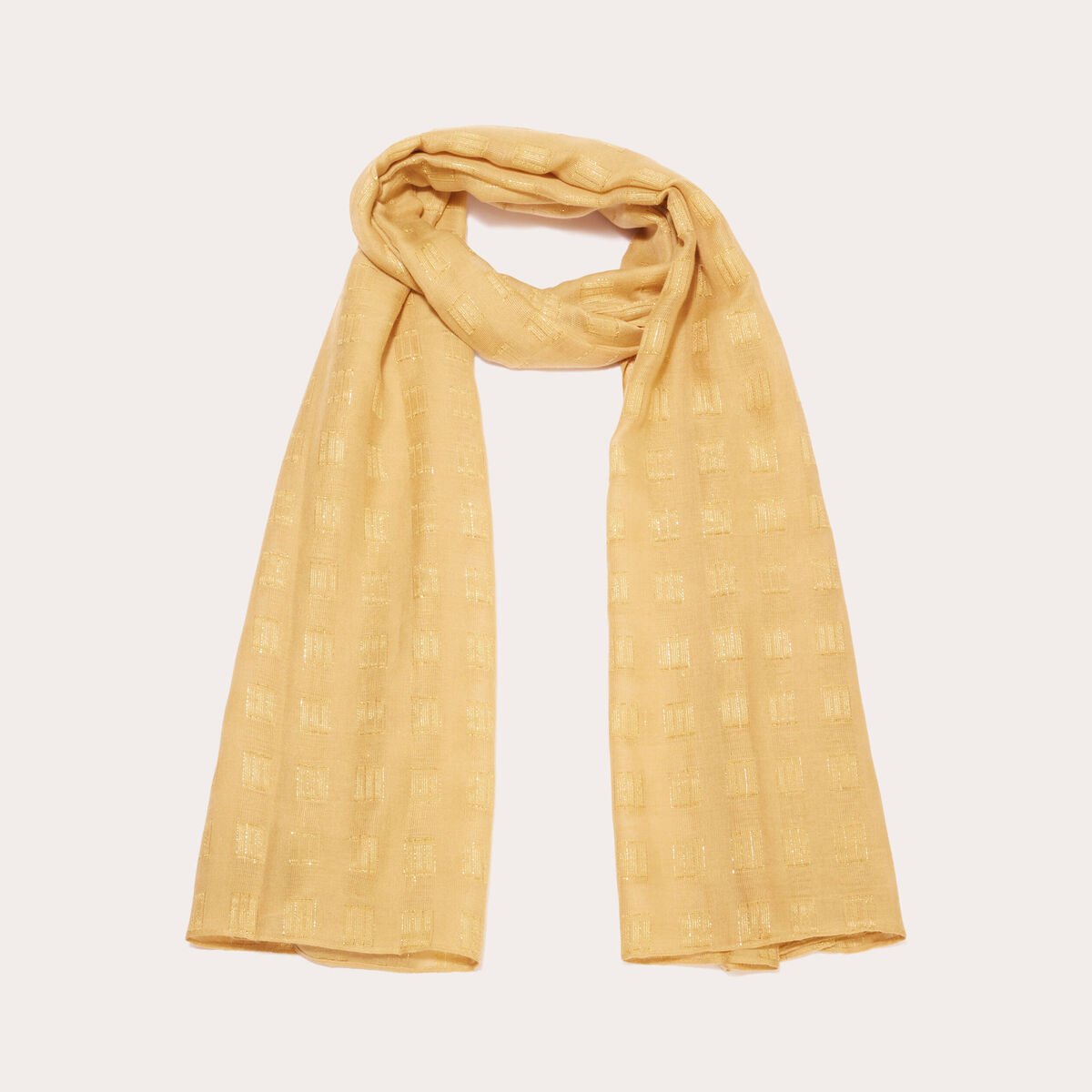 Foulard fils métallisés couleur or femme