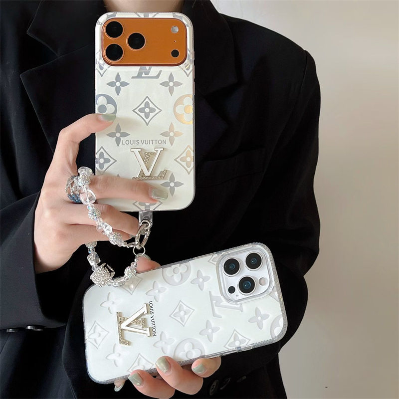 ヴィトン iphone ケース ストラップ付き iphoneケース ブランド ルイ ヴィトン スマホケース 17/17pro ホワイト iphone16/16pro/15ケース 人気女子