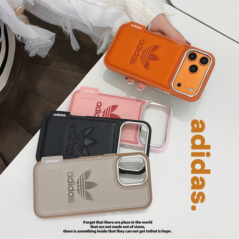 Adidas iphone ケース 17/17pro アディダス スマホケース iPhoneケース お揃い カップル iphoneケース 人気ブランド オレンジ iPhone16/16pro ケース オレンジ おしゃれ