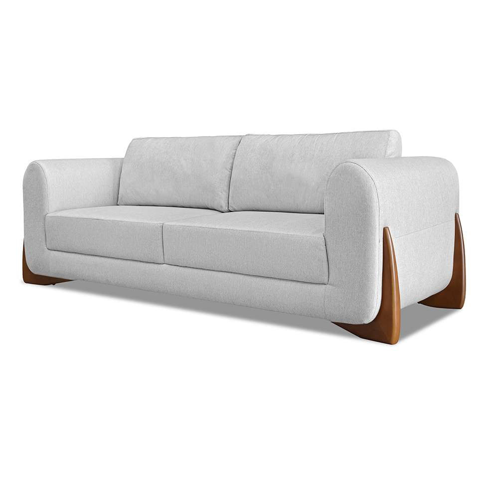 Sofá 3 Lugares Yves Linho Rústico Grigio 200 cm em Promoção | Ofertas na Americanas