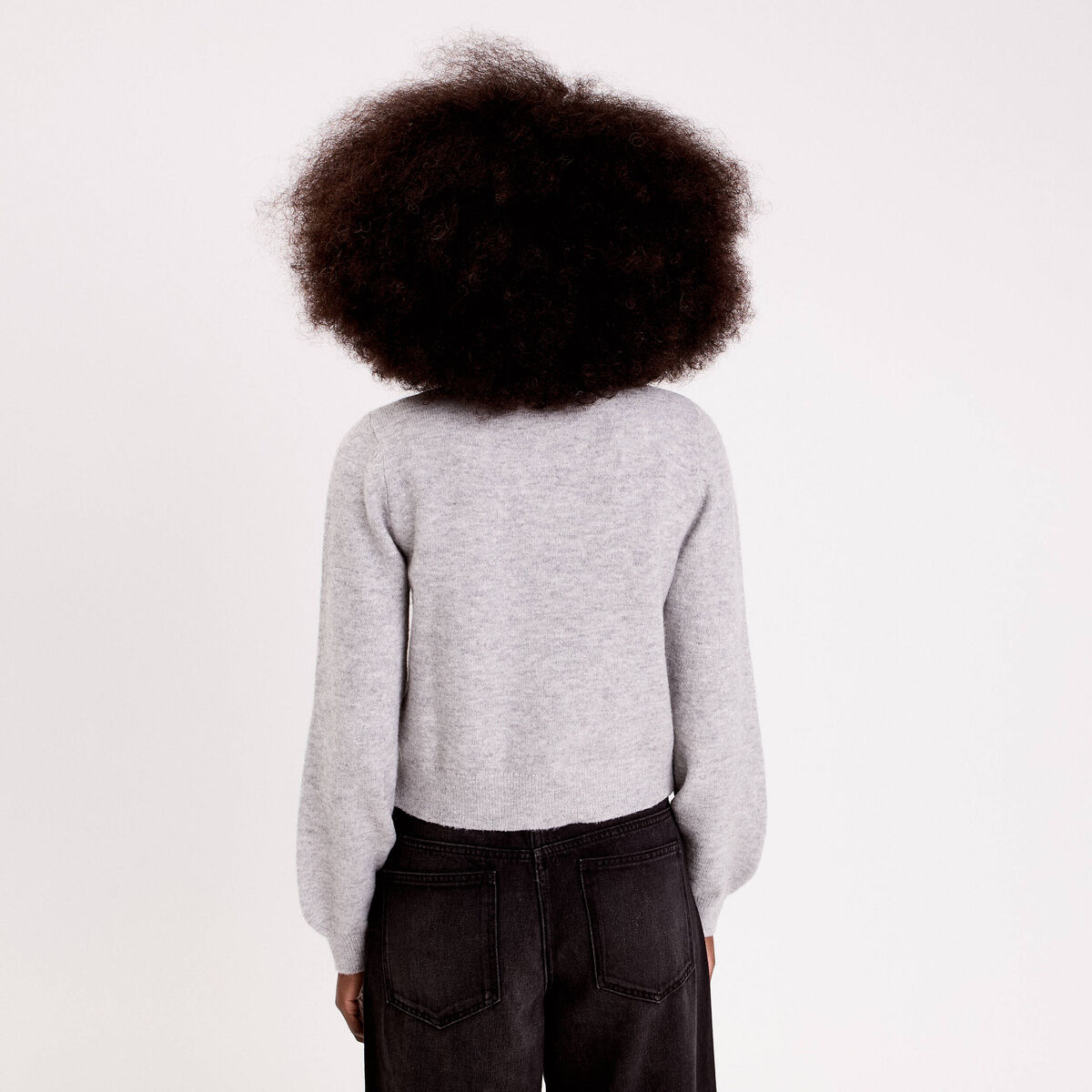 Gilet avec noeud à strass gris clair femme