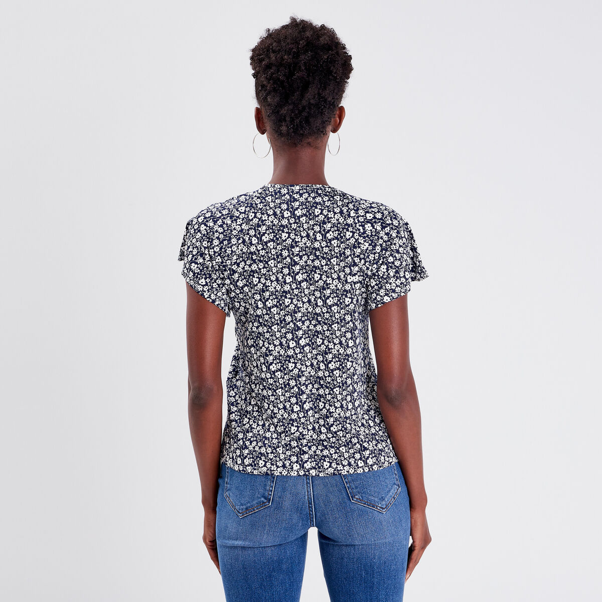 Blouse Billie - manches courtes bleu marine femme