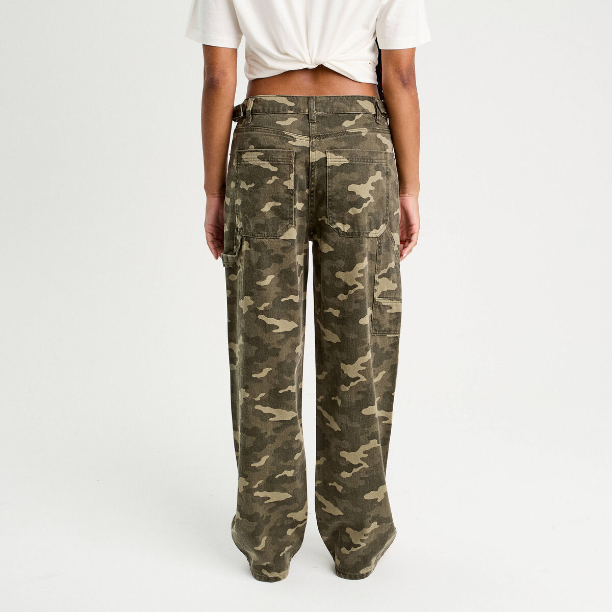 Jean wide leg carpenter vert kaki femme