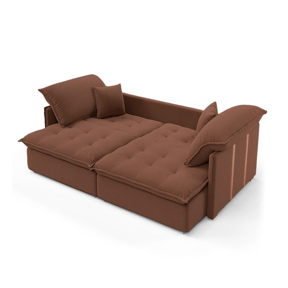 Sofá Retrátil Sem Caixa 2 lugares Solomons Velosuede Marrom em Promoção | Ofertas na Americanas