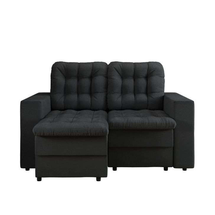 Sofá 2 Lugares Retrátil Kassel Suede Grafite 140 cm em Promoção | Ofertas na Americanas
