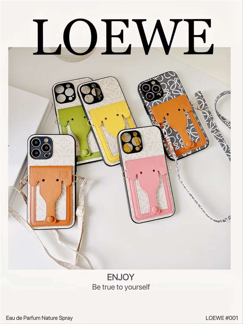 ロエベ 携帯 ケース ショルダー iphone13 ゾウ loewe iphone13pro/12promax ケース ブランド かわいい iphone12 ケース カード 収納 多 機能 スマホケース