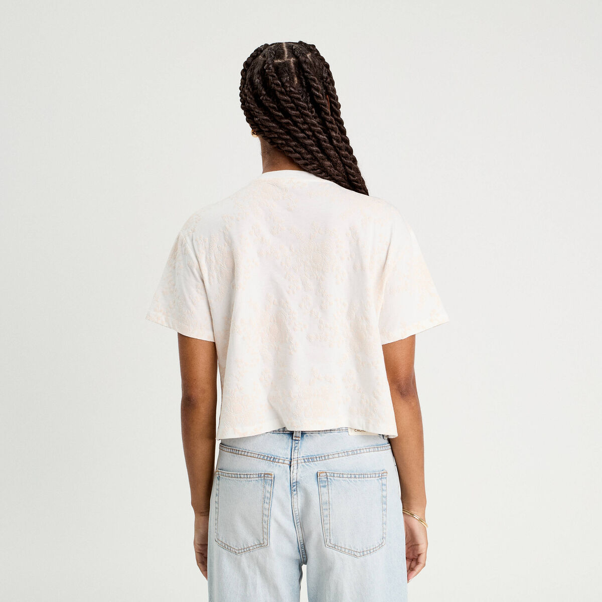 T-shirt manches courtes ecru femme