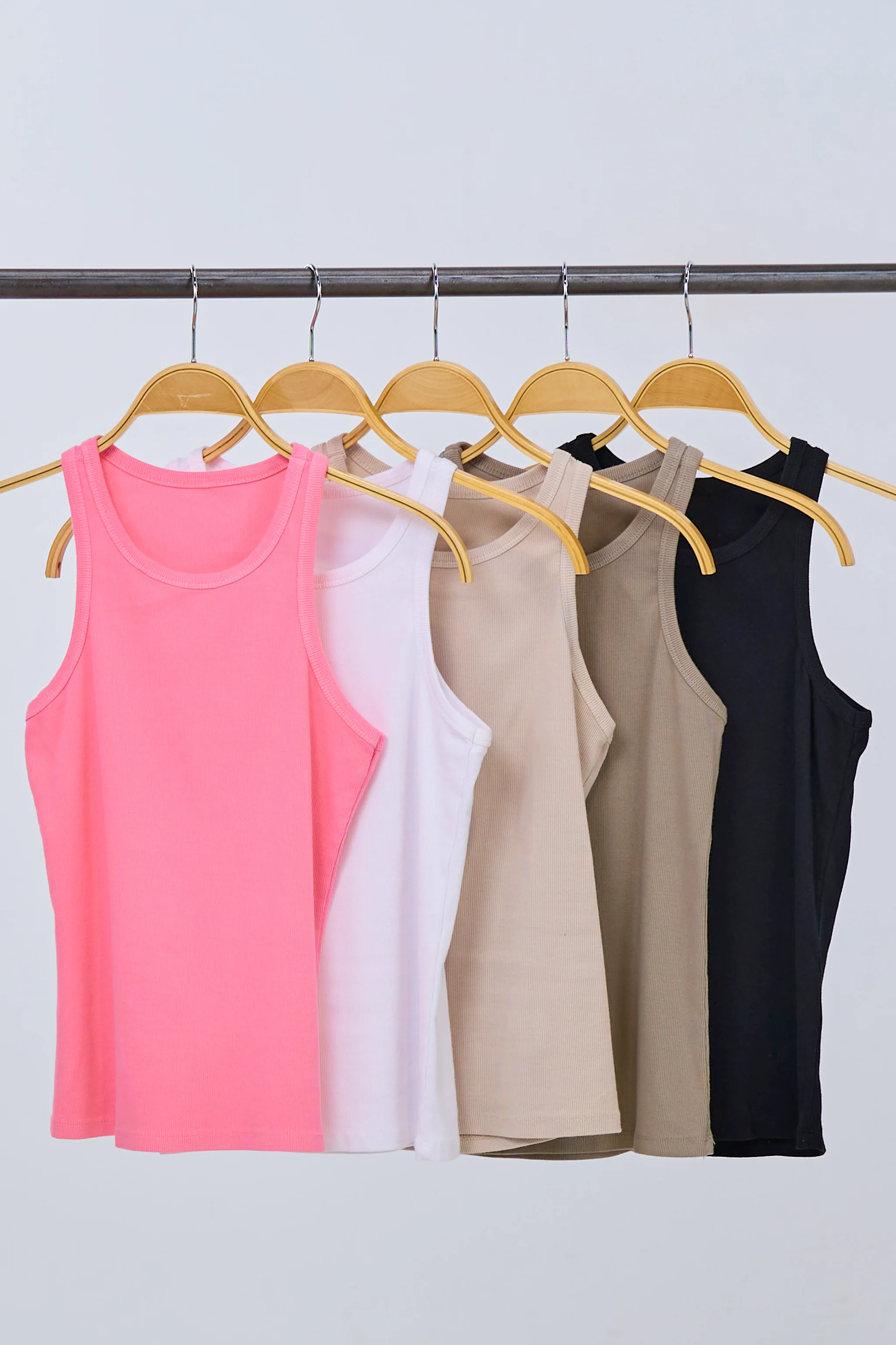 Geripptes Tanktop, candyrosa