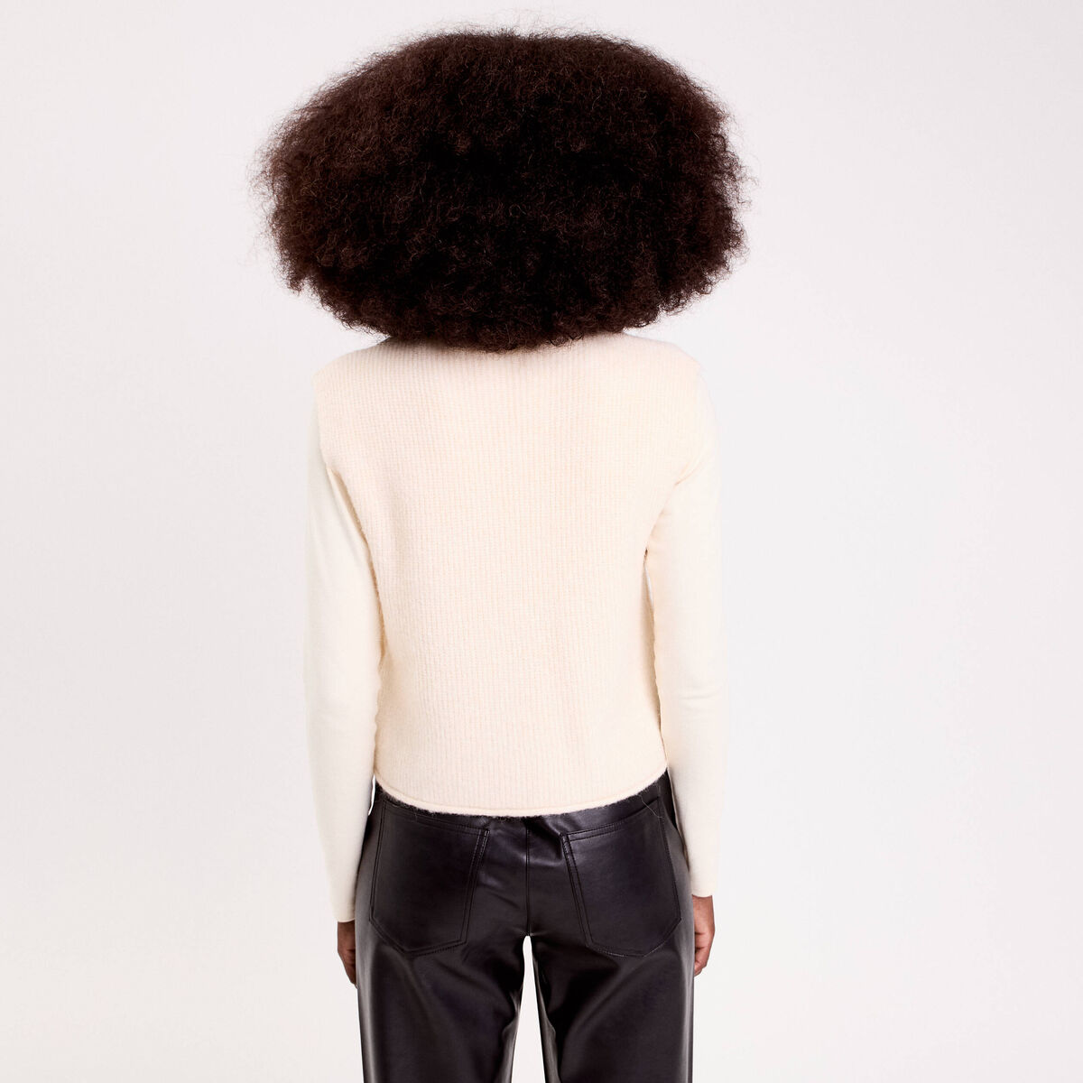 Gilet sans manches ecru femme