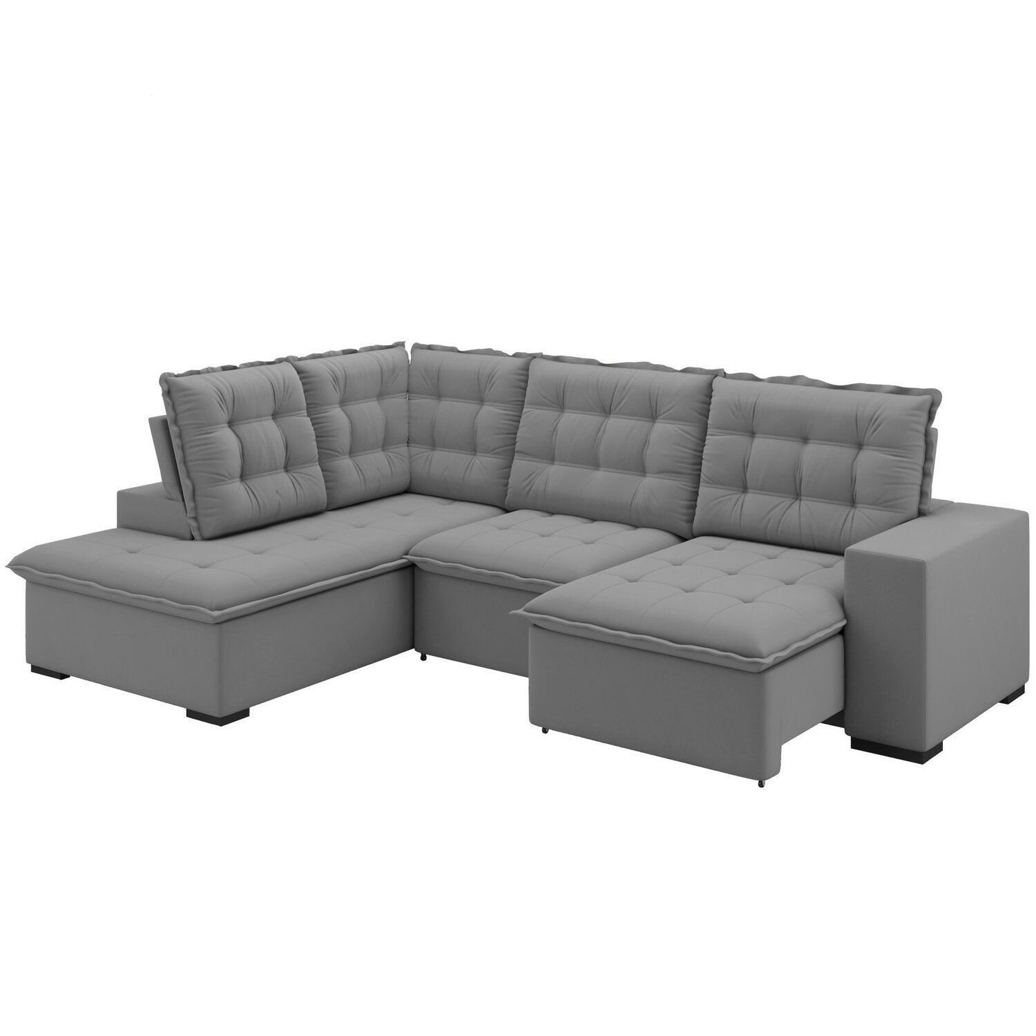 Sofá de Canto Retrátil e Reclinável 5 Lugares 310cm Belluno