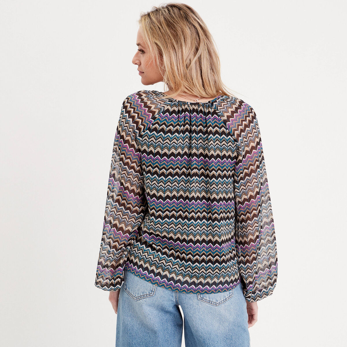 Blouse manches longues noir femme