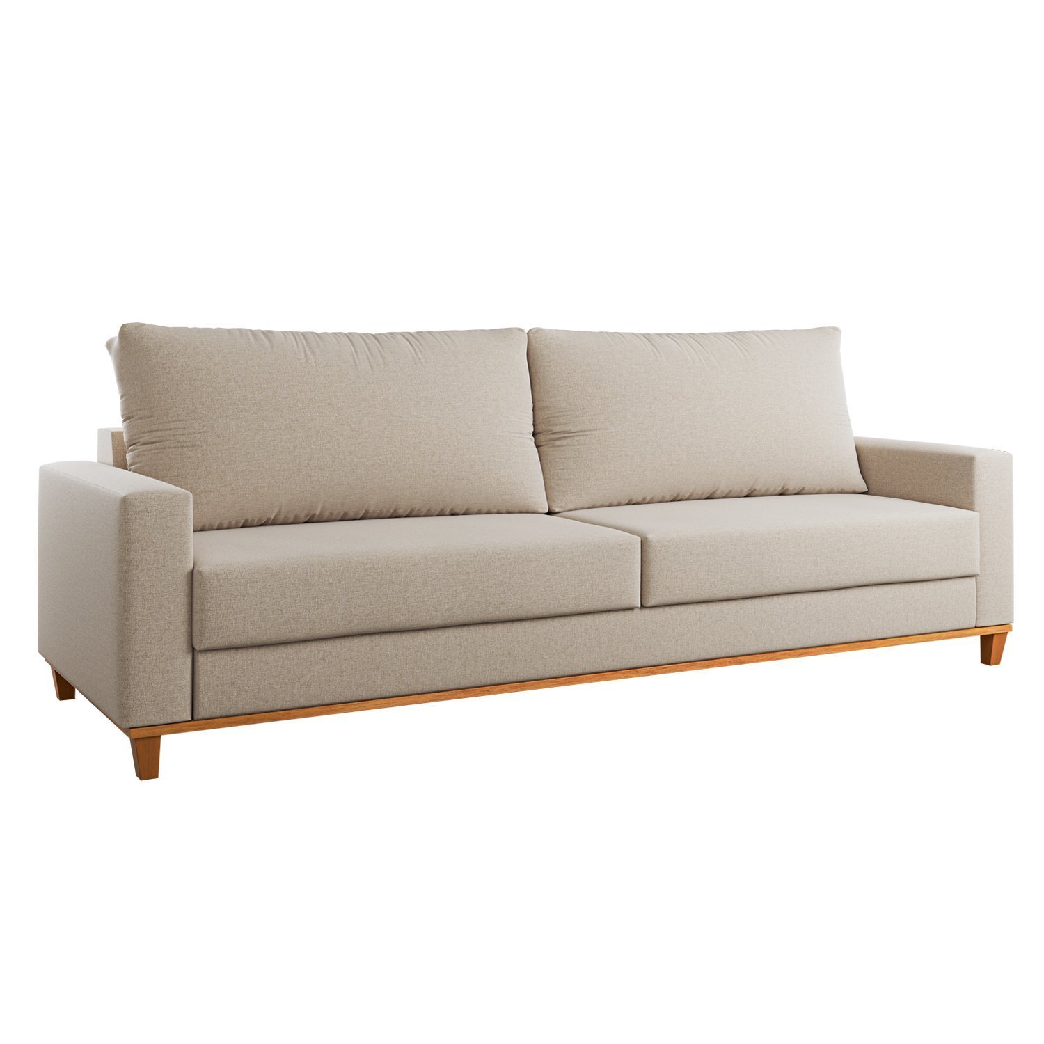 Sofá Fixo Living 2 Almofadas Soltas 4 Lugares 220cm Ares