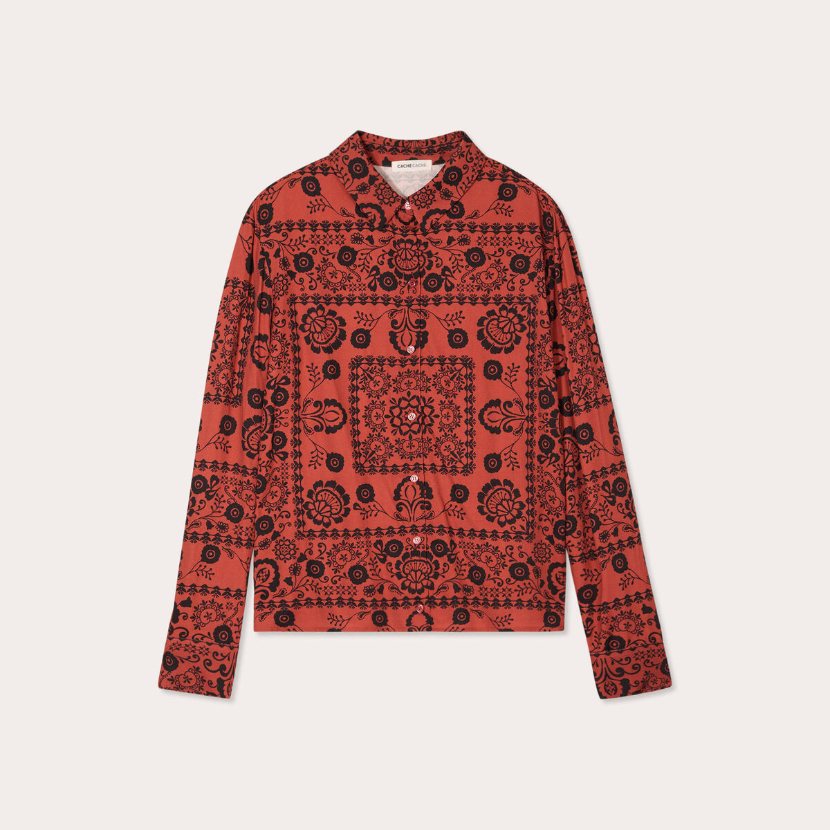 Chemise manches longues rouge clair femme