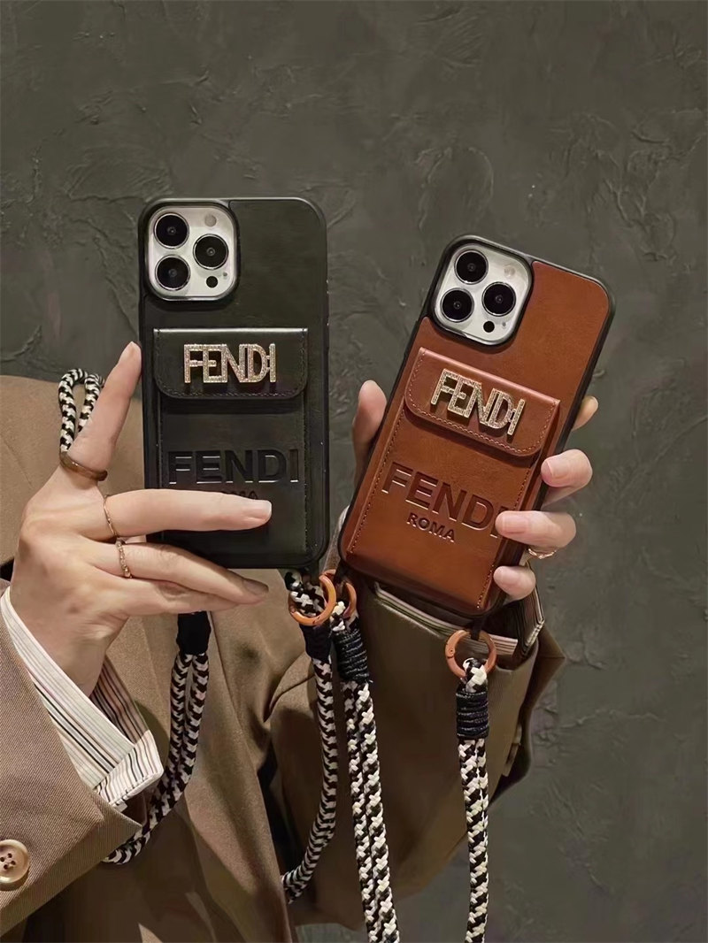 iphone17/16pro ケース フェンディ fendi スマホ ショルダー iphone15/14 ケース ショルダー おしゃれ iphone13/12 ケース カード 収納 iphone ケース ブランド メンズ