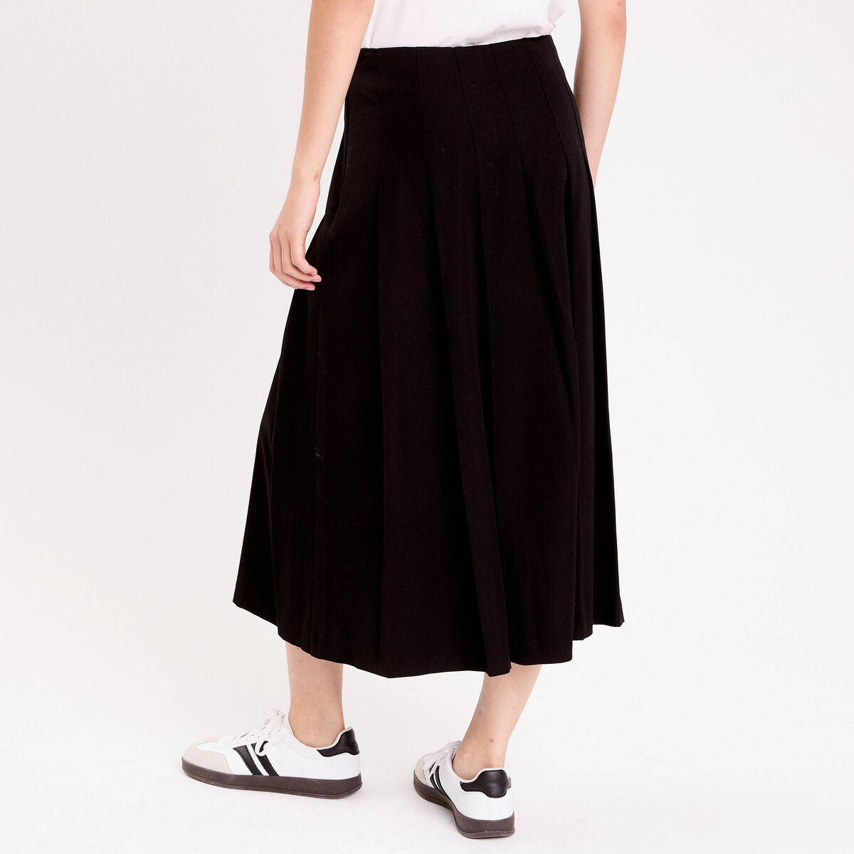 Jupe longue évasée noir femme