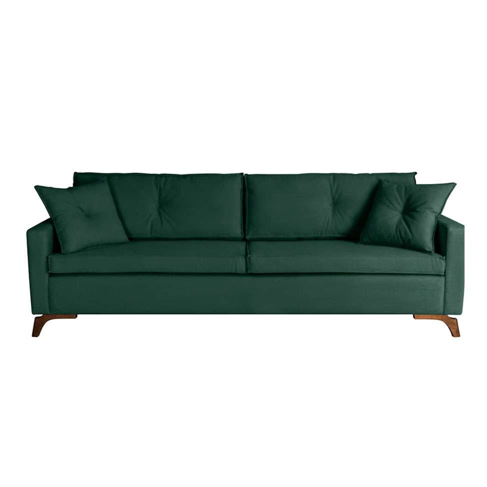 Sofá 3 Lugares Viena Veludo Verde 210 cm em Promoção | Ofertas na Americanas