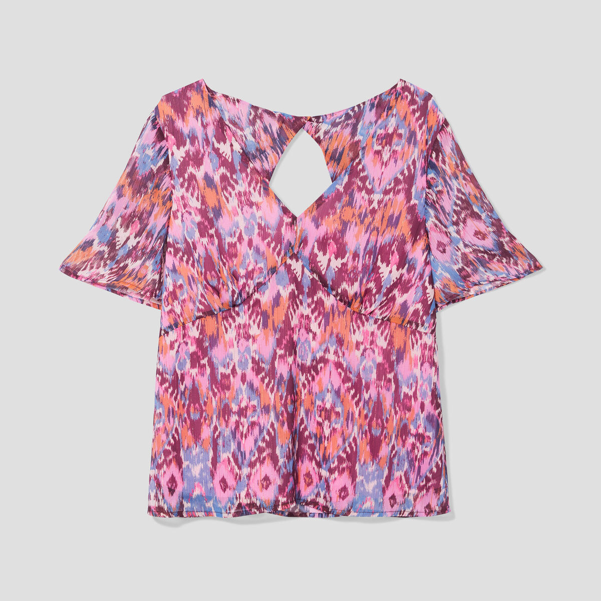 Blouse manches courtes orange femme