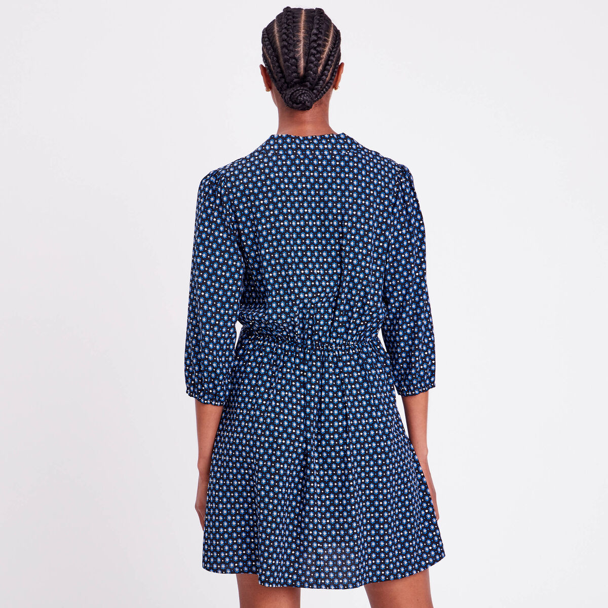 Robe évasée fluide noir femme