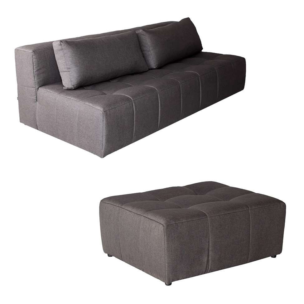 Sofá Modular 3 Lugares com Puff Soho Linho Grafite em Promoção | Ofertas na Americanas