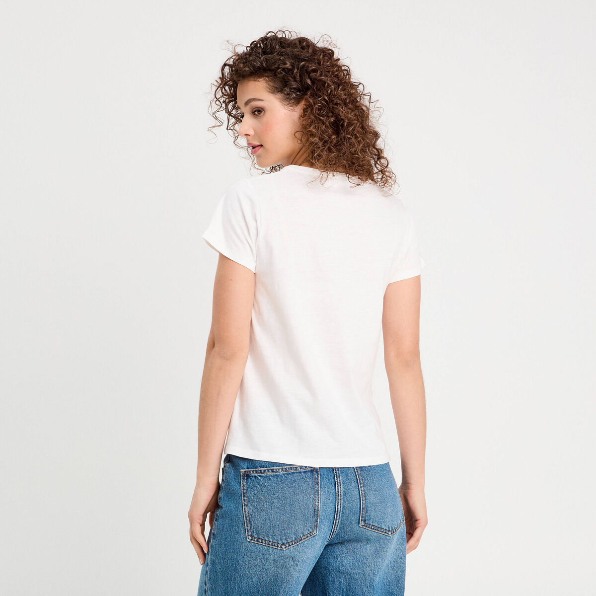 T-shirt manches courtes blanc femme