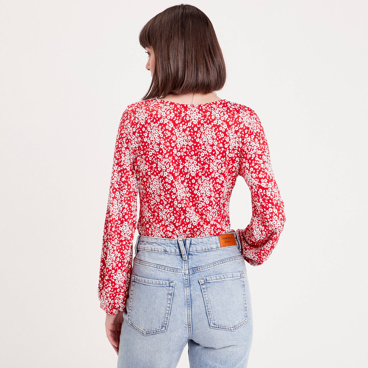 T-shirt manches longues rouge femme