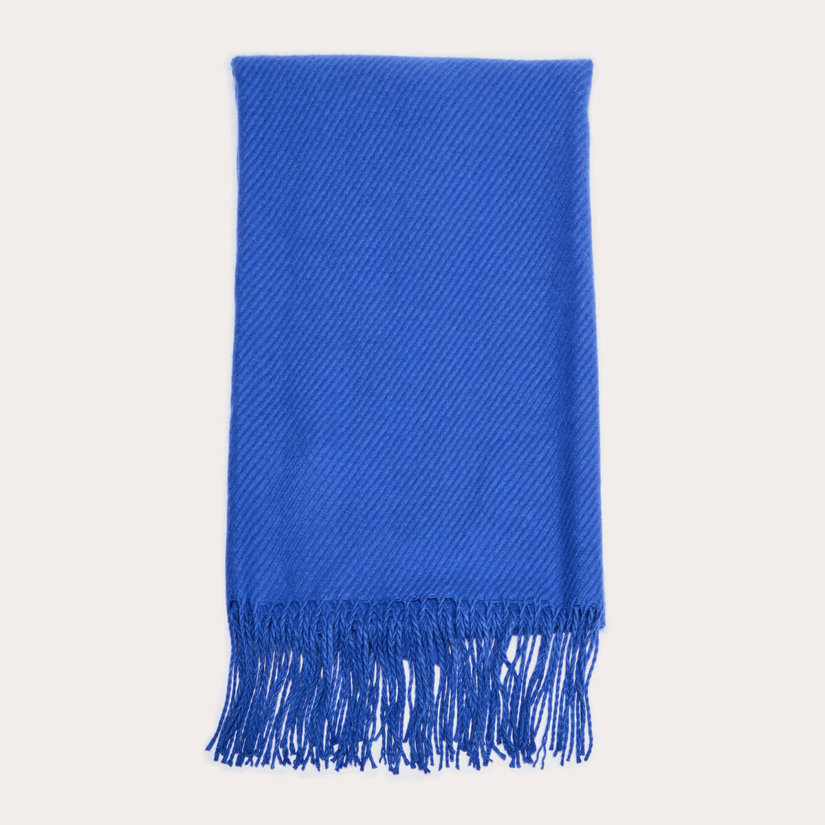 écharpe à franges bleu electrique femme