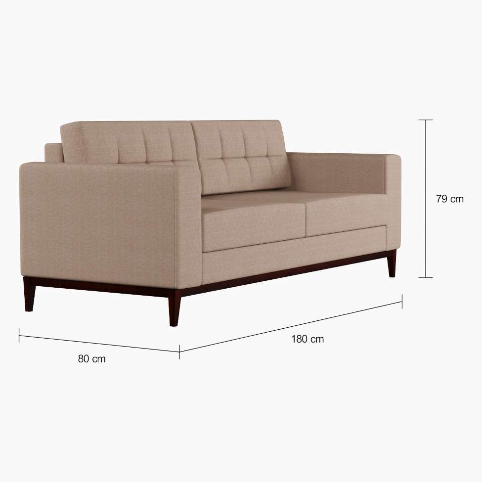 Sofá 3 Lugares Happy Pés e Base em Madeira Linho Cotton Bege 180 cm em Promoção | Ofertas na Americanas