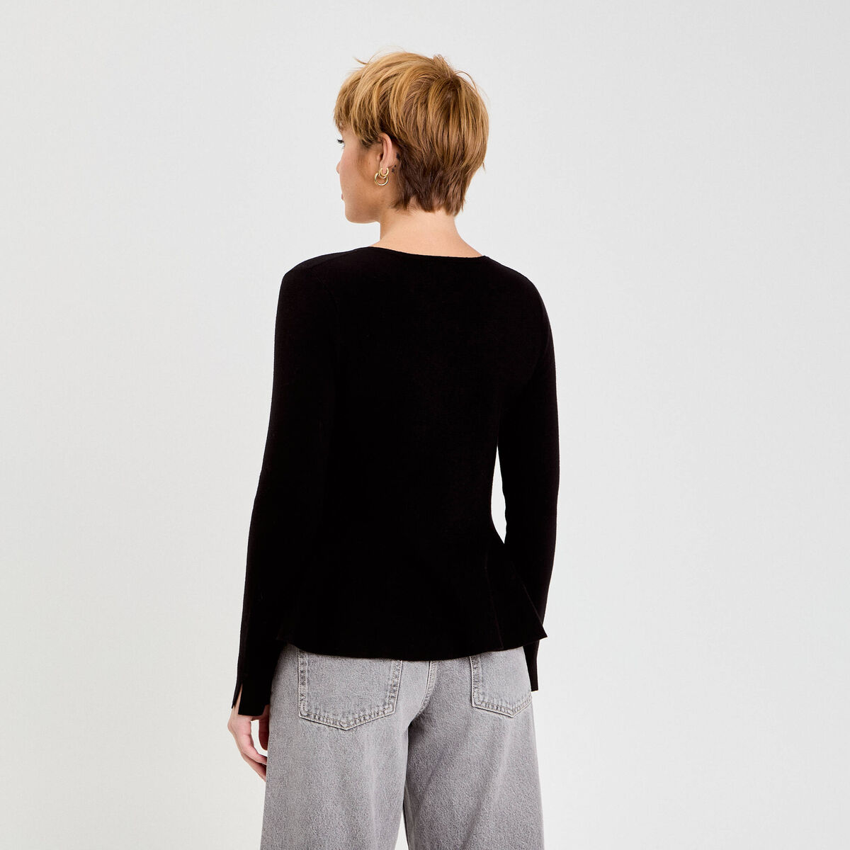 Gilet péplum noir femme