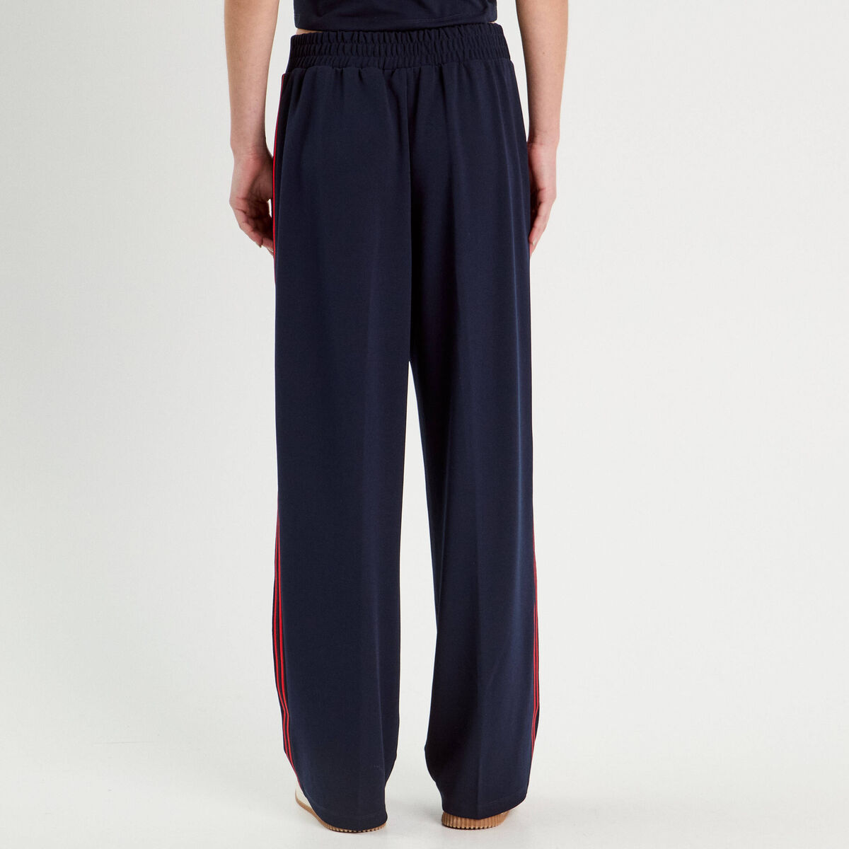 Pantalon large style jogging bleu marine femme