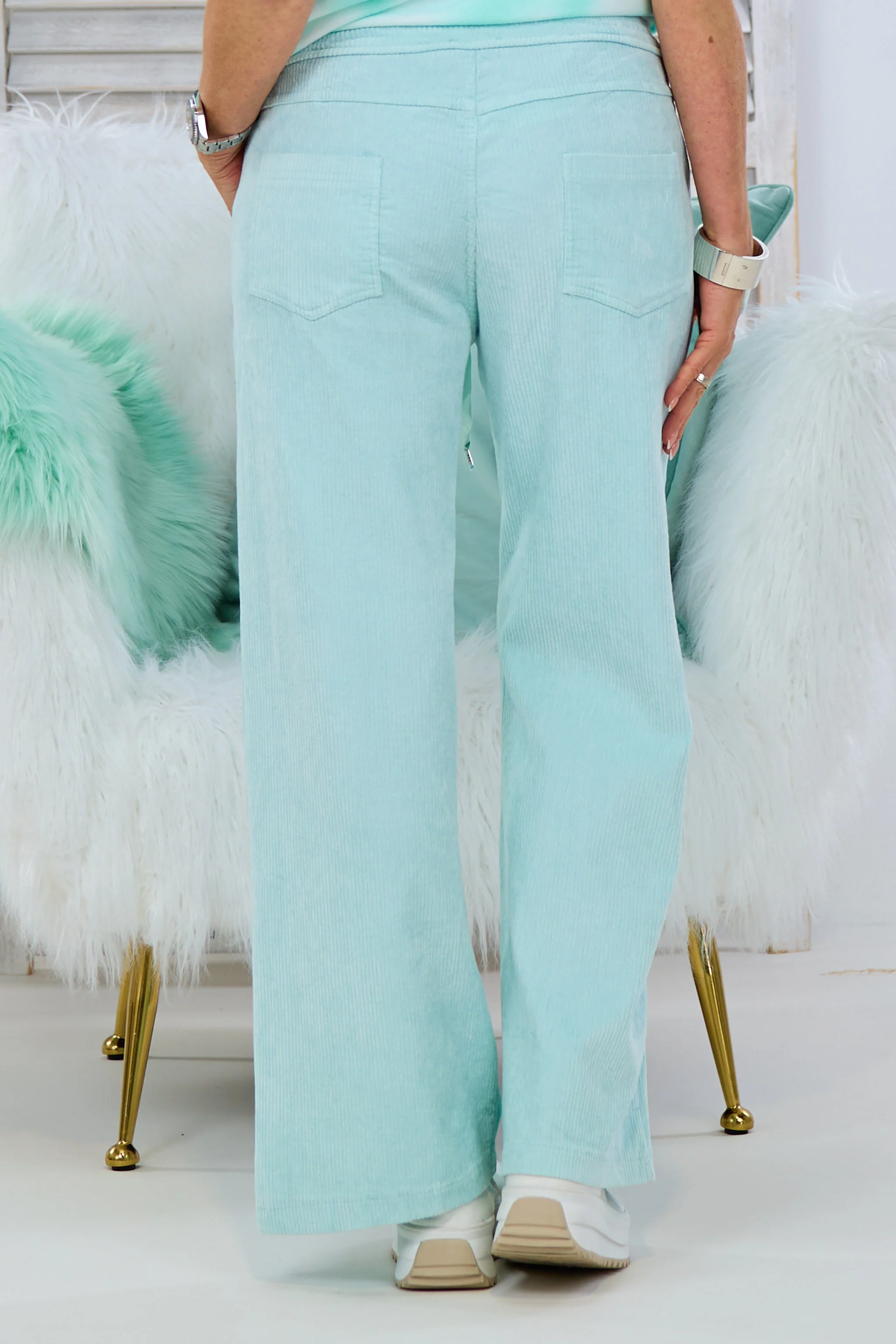 Cordhose mit geradem Bein, mint
