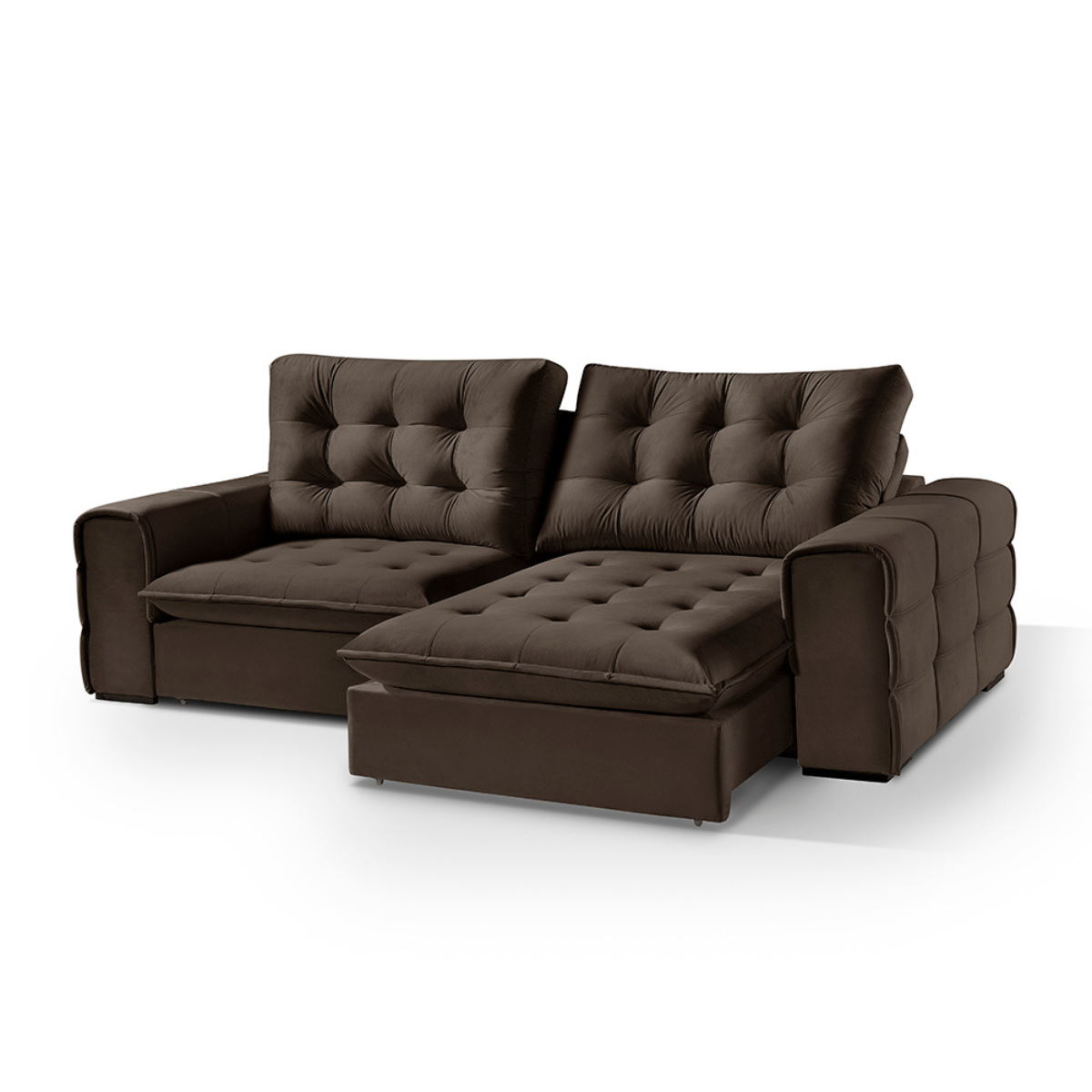 Sofá 180 Galliano Retrátil Reclinável Conforto Sofisticação:marrom