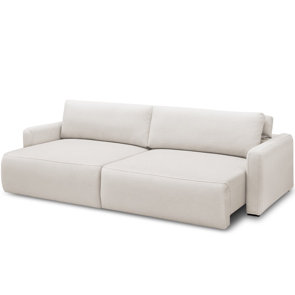 Sofá Retrátil Reclinável para Sala de Estar Living 210cm Sevilha F04 Bouclê Cru - Lyam Decor