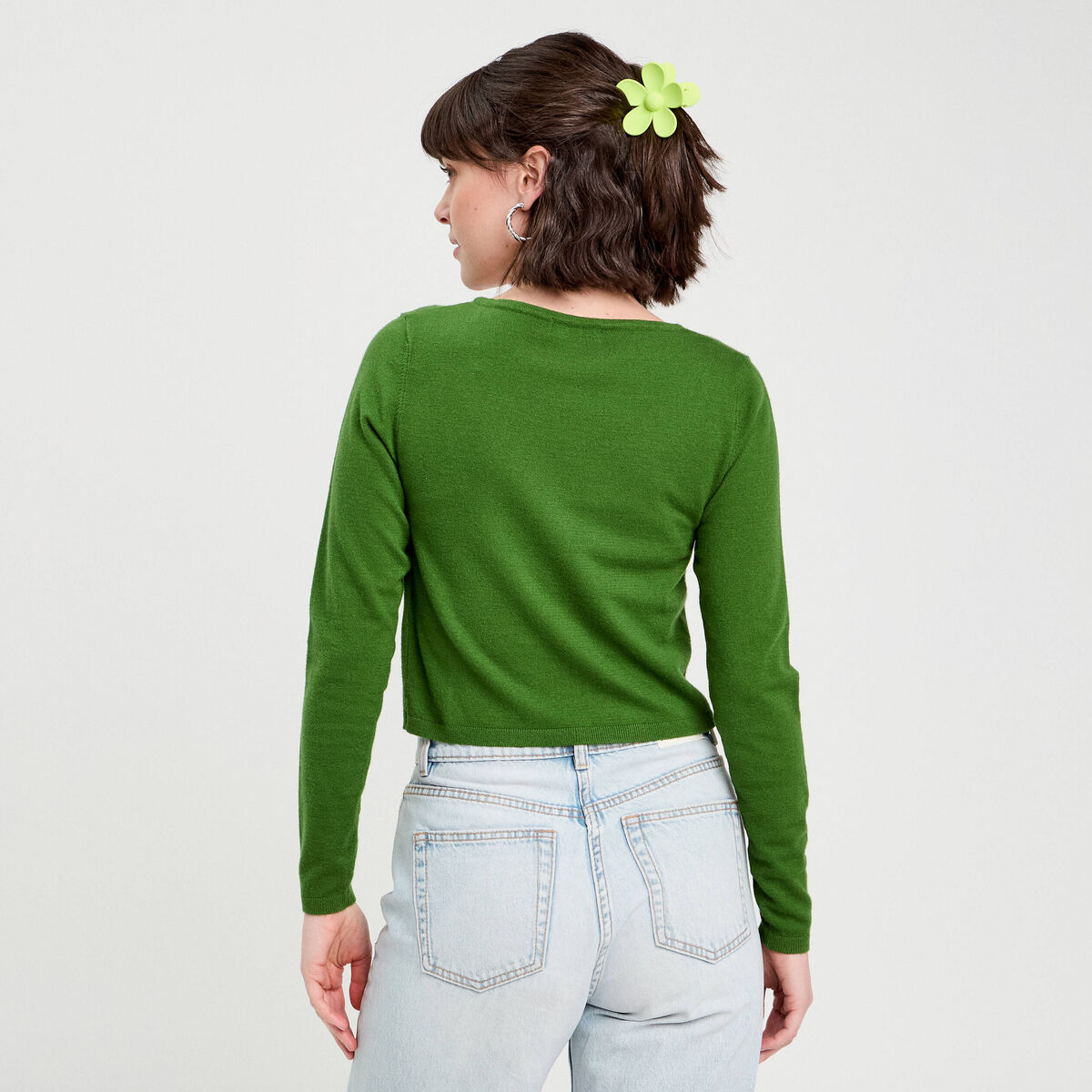 Gilet avec broderie vert femme