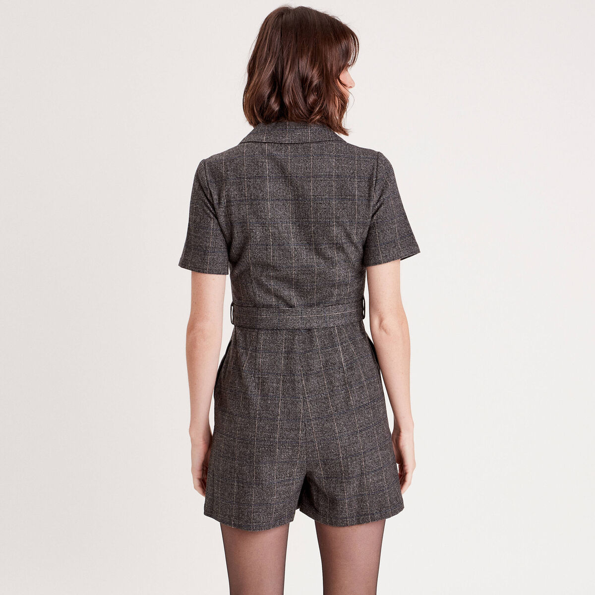 Combishort droite noir femme