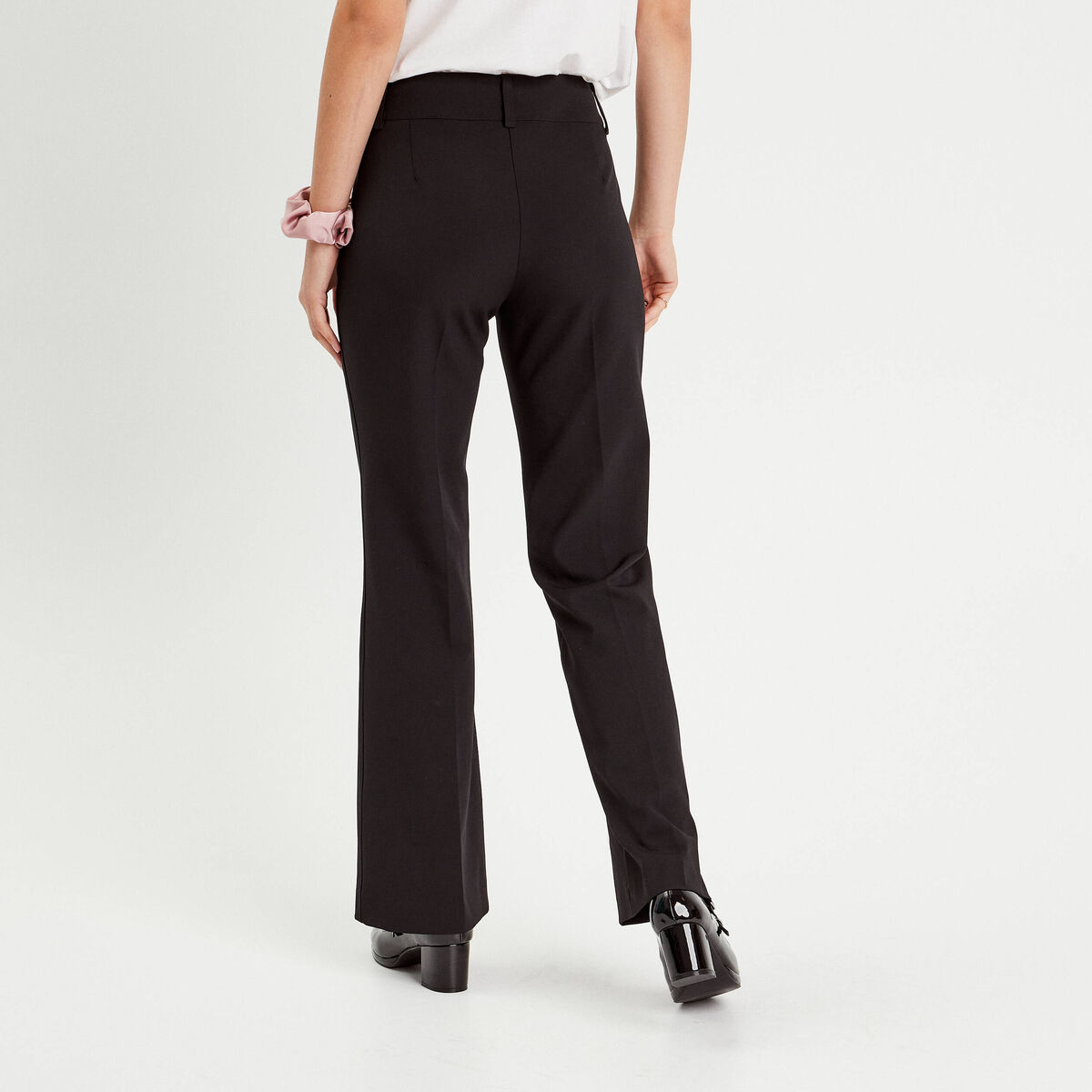 Pantalon flare noir femme