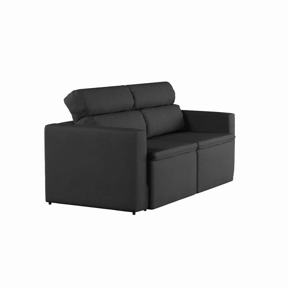 Sofá 3 Lugares Retrátil e Reclinavél Mannheim Suede Grafite 180 cm em Promoção | Ofertas na Americanas