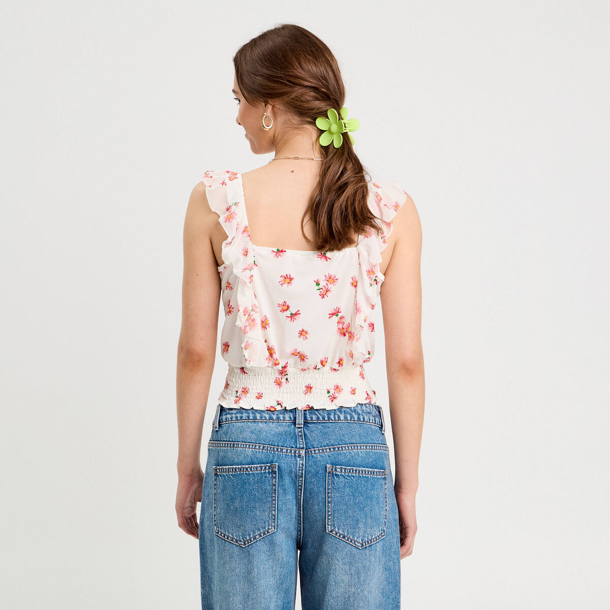 Blouse sans manches blanc femme